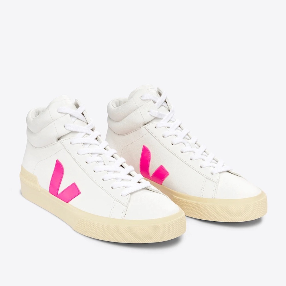 MINOTAUR LEATHER WHITE SARI BUTTER high top sneakers pink size 41 fits like 9.5